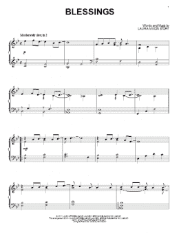 page one of Blessings (Piano Solo)