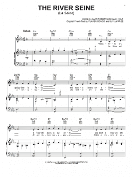 page one of The River Seine (La Seine) (Piano, Vocal & Guitar Chords (Right-Hand Melody))
