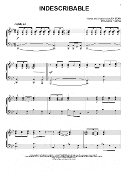page one of Indescribable (Piano Solo)