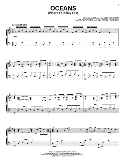 page one of Oceans (Where Feet May Fail) (Piano Solo)
