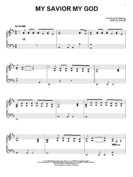 page one of My Savior My God (Piano Solo)