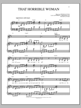 page one of That Horrible Woman (Piano & Vocal)