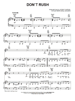 page one of Don't Rush (Piano, Vocal & Guitar Chords (Right-Hand Melody))