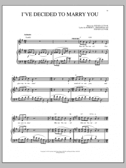 page one of I've Decided To Marry You (Piano & Vocal)