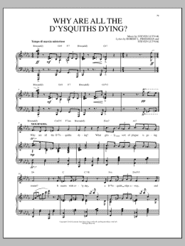 page one of Why Are All The D'Ysquiths Dying? (Piano & Vocal)