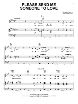 page one of Please Send Me Someone To Love (Piano, Vocal & Guitar Chords (Right-Hand Melody))