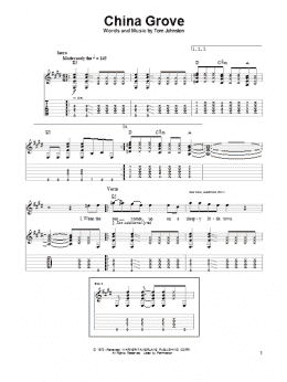 page one of China Grove (Guitar Tab (Single Guitar))