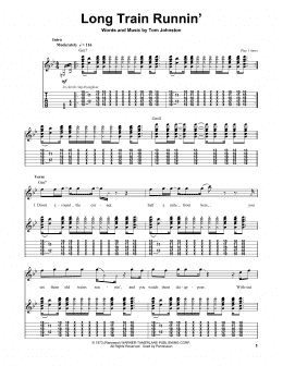 page one of Long Train Runnin' (Guitar Tab (Single Guitar))