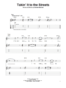 page one of Takin' It To The Streets (Guitar Tab (Single Guitar))