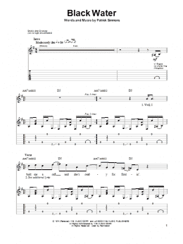 page one of Black Water (Guitar Tab (Single Guitar))