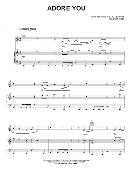 page one of Adore You (Piano, Vocal & Guitar Chords (Right-Hand Melody))