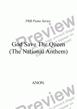 page one of PRB Piano Series: National Anthem (England)