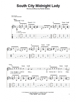 page one of South City Midnight Lady (Guitar Tab (Single Guitar))