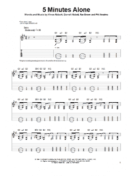 page one of 5 Minutes Alone (Guitar Tab (Single Guitar))