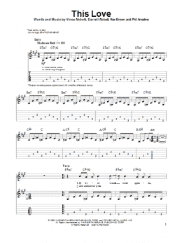 page one of This Love (Guitar Tab (Single Guitar))