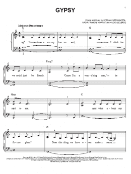 page one of Gypsy (Easy Piano)