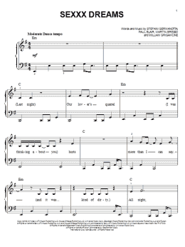 page one of Sexxx Dreams (Easy Piano)