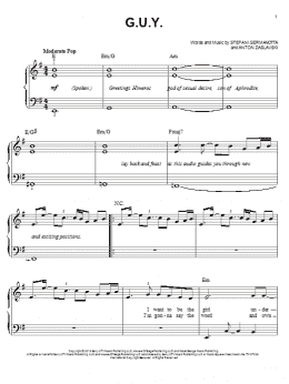 page one of G.U.Y. (Easy Piano)