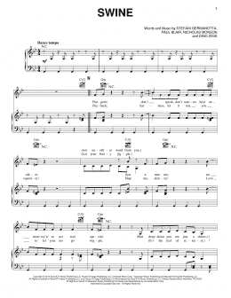 page one of Swine (Piano, Vocal & Guitar Chords (Right-Hand Melody))