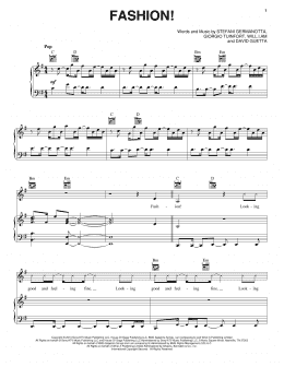 page one of Fashion! (Piano, Vocal & Guitar Chords (Right-Hand Melody))