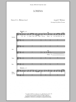 page one of Lorena (SATB Choir)