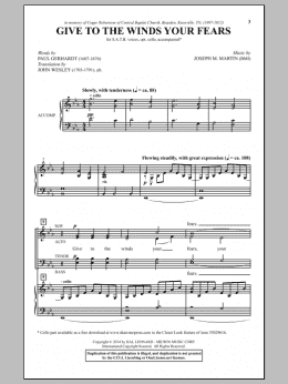 page one of Give To The Winds Your Fears (SATB Choir)