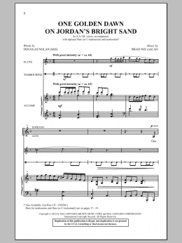 page one of One Golden Dawn On Jordan's Bright Sand (SATB Choir)