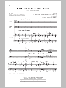 page one of Hark! The Herald Angels Sing (SATB Choir)