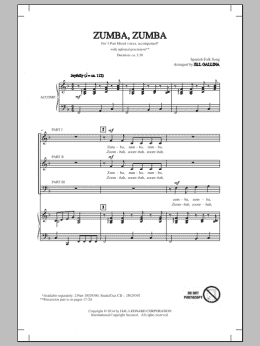 page one of Zumba, Zumba (3-Part Mixed Choir)