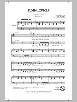 page one of Zumba, Zumba (2-Part Choir)