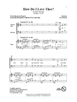 page one of How Do I Love Thee? (SAB Choir)