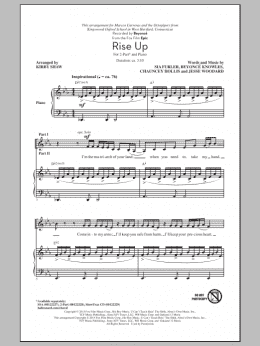 page one of Rise Up (from Epic) (2-Part Choir)