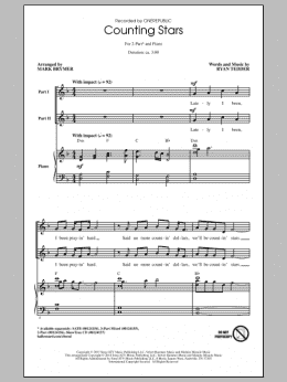 page one of Counting Stars (arr. Mark Brymer) (2-Part Choir)