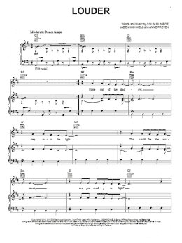 page one of Louder (Piano, Vocal & Guitar Chords (Right-Hand Melody))