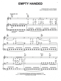 page one of Empty Handed (Piano, Vocal & Guitar Chords (Right-Hand Melody))