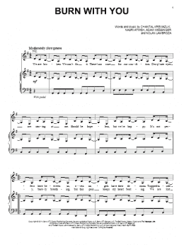 page one of Burn With You (Piano, Vocal & Guitar Chords (Right-Hand Melody))