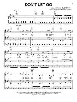 page one of Don't Let Go (Piano, Vocal & Guitar Chords (Right-Hand Melody))
