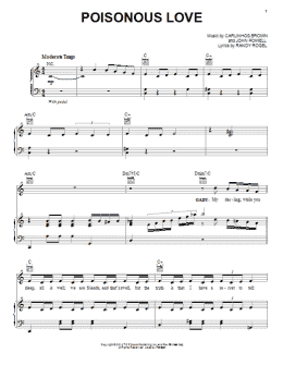 page one of Poisonous Love (Piano, Vocal & Guitar Chords (Right-Hand Melody))