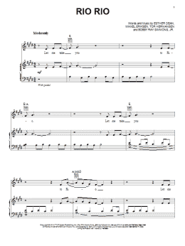 page one of Rio Rio (Piano, Vocal & Guitar Chords (Right-Hand Melody))