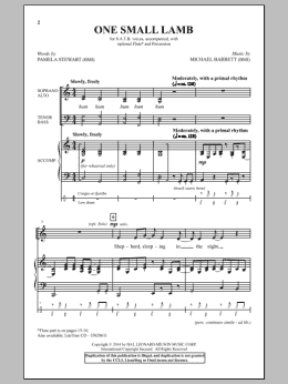 page one of One Small Lamb (SATB Choir)