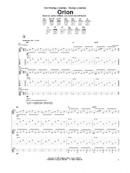 page one of Orion (Guitar Tab)