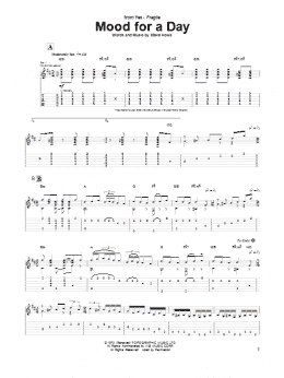 page one of Mood For A Day (Guitar Tab)