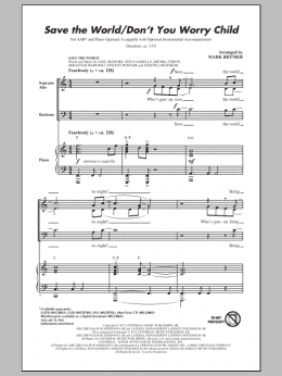 page one of Save The World/Don't You Worry Child (SAB Choir)