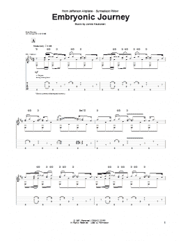 page one of Embryonic Journey (Guitar Tab)