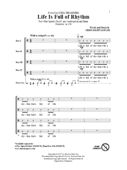 page one of Life Is Full Of Rhythm (4-Part Choir)