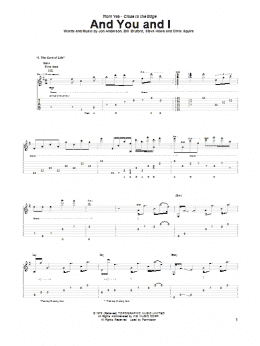 page one of And You And I (Guitar Tab)