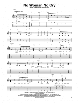 page one of No Woman No Cry (Easy Guitar Tab)