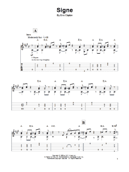 page one of Signe (Guitar Tab (Single Guitar))