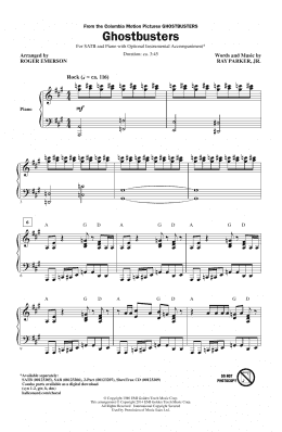 page one of Ghostbusters (arr. Roger Emerson) (SATB Choir)