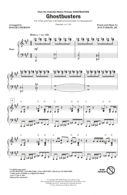 page one of Ghostbusters (arr. Roger Emerson) (2-Part Choir)